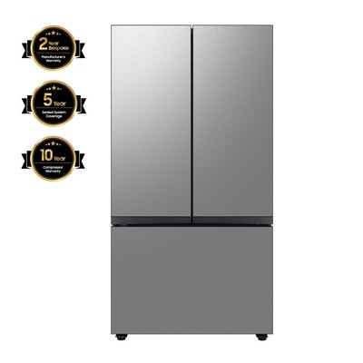Samsung Bespoke 30.1-cu ft Smart French Door Refrigerator with Dual Ice Maker (Stainless Steel- All Panels) ENERGY STAR