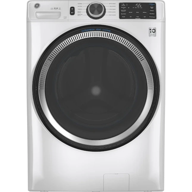 GE Ultra Fresh Vent System 4.8-cu ft Stackable Front-Load Washer (White) ENERGY STAR