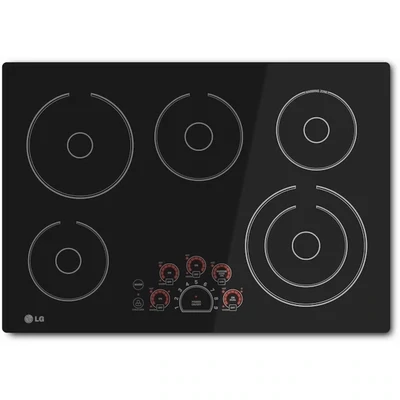 LG 30-in 5 Elements Smooth Surface (Radiant) Black Electric Cooktop