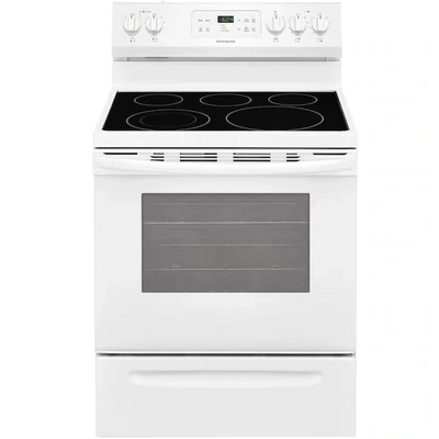 Frigidaire 30-in Smooth Surface 5 Elements 5.3-cu ft Self-Cleaning Freestanding Electric Range (White)