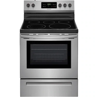 Frigidaire 30-in Smooth Surface 5 Elements 5.3-cu ft Self-Cleaning Freestanding Electric Range (Stainless Steel)