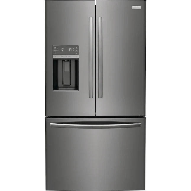 Frigidaire Gallery 27.8-cu ft French Door Refrigerator with Dual Ice Maker (Fingerprint Resistant Black Stainless Steel) ENERGY STAR