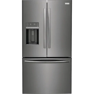 Frigidaire Gallery 27.8-cu ft French Door Refrigerator with Dual Ice Maker (Fingerprint Resistant Black Stainless Steel) ENERGY STAR