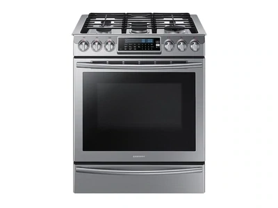 Samsung 5.8 cu. ft. Slide-In Gas Range with True Convection in Stainless Steel