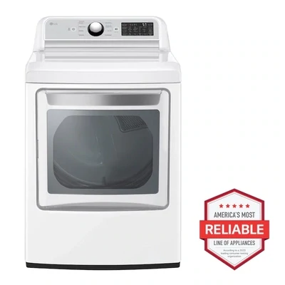LG Easy Load 7.3-cu ft Smart Electric Dryer (White) ENERGY STAR