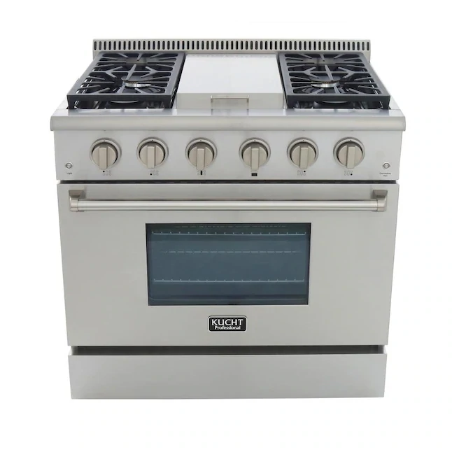Kucht KRG 36-in 5 Burners 5.2-cu ft Convection Oven Freestanding Natural Gas Range (Stainless Steel)