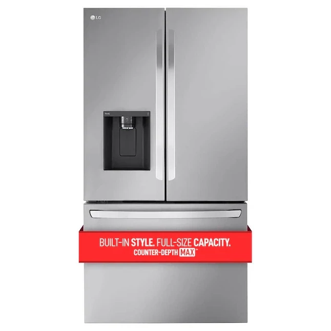 LG Counter Depth MAX 25.5-cu ft Counter-depth Smart French Door Refrigerator with Dual Ice Maker (Fingerprint Resistant) ENERGY STAR