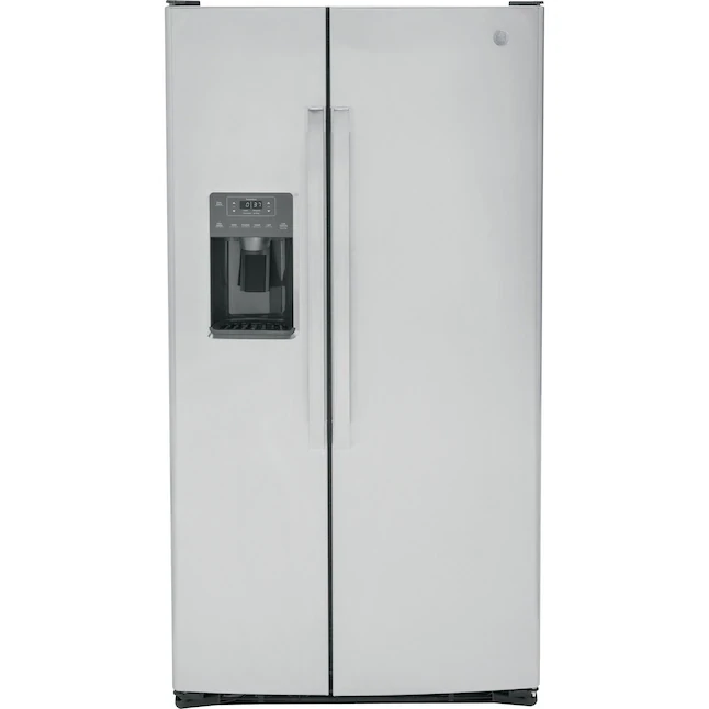 GE 25.3-cu ft Side-by-Side Refrigerator with Ice Maker (Stainless Steel)