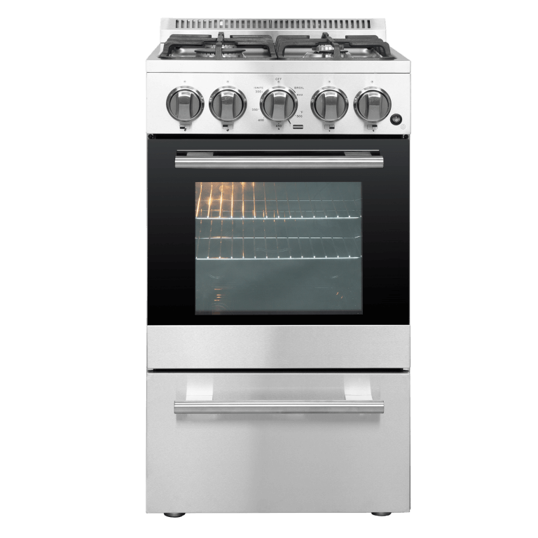 FORNO Lamazze 20-in 4 Burners 2.05-cu ft Freestanding Natural Gas Range (Stainless Steel)