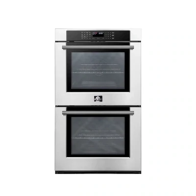 FORNO 30-in Double Electric Wall Oven with Air Fry Single-fan and Self-cleaning (Stainless Steel)