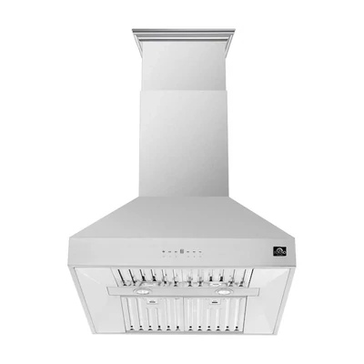 FORNO 30-in 600-CFM Ducted Stainless Steel Wall-Mounted Range Hood
