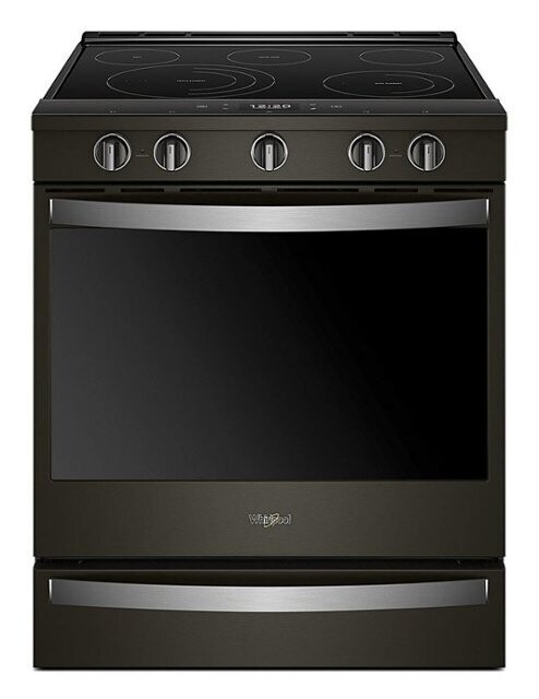 Whirlpool 6.4 cu. ft. Smart Slide-In Electric Range with Air Fry, When Connected in Fingerprint Resistant Black Stainless