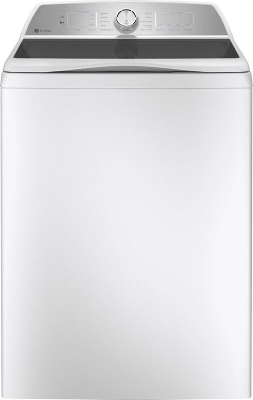 GE Profile - 4.9 Cu Ft High Efficiency Smart Top Load Washer with Smarter Wash Technology - White & GE Profile - 7.4 Cu. Ft. Smart Electric Dryer w/ Sanitize Cycle GE Profile - 4.9 Cu Ft High Efficiency Smart Top Load Washer with Smarter Wash Technology - White & GE Profile - 7.4 Cu. Ft. Smart Electric Dryer w/ Sanitize Cycle