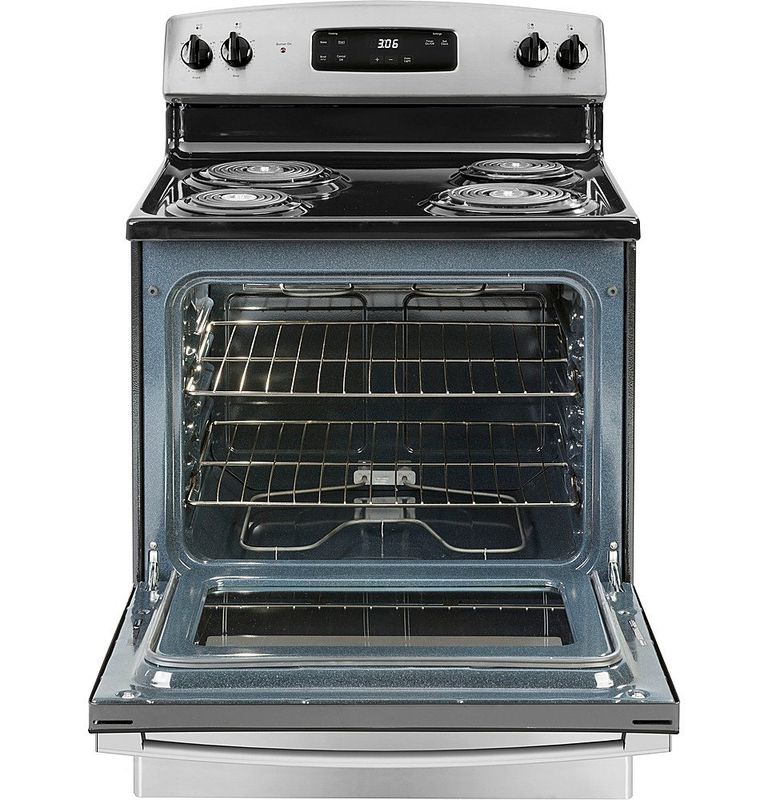 GE - 5.0 Cu. Ft. Freestanding Electric Range - Stainless Steel