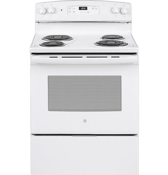 GE 30-in 4 Burners 5-cu ft Freestanding Electric Range (White)