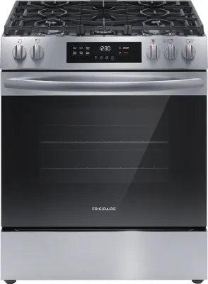 Frigidaire 30-in 5 Burners 5.1-cu ft Slide-in Natural Gas Range (Stainless Steel)