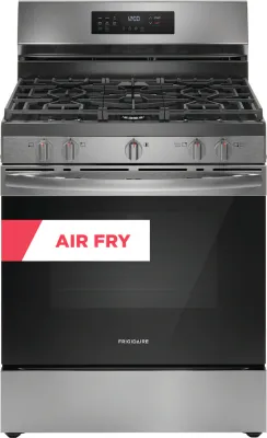 Frigidaire 30-in 5 Burners 5.1-cu ft Self-cleaning Air Fry Convection Oven Freestanding Natural Gas Range (Stainless Steel)
