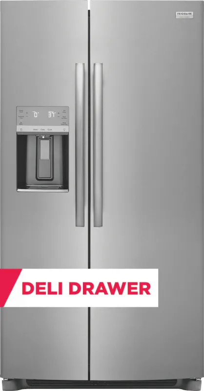 Frigidaire Gallery 25.6-cu ft Side-by-Side Refrigerator with Ice Maker, Water and Ice Dispenser (Fingerprint Resistant Stainless Steel) ENERGY STAR Frigidaire Gallery 25.6-cu ft Side-by-Side Refrigerator with Ice Maker, Water and Ice Dispenser (Fingerprint Resistant Stainless Steel) ENERGY STAR