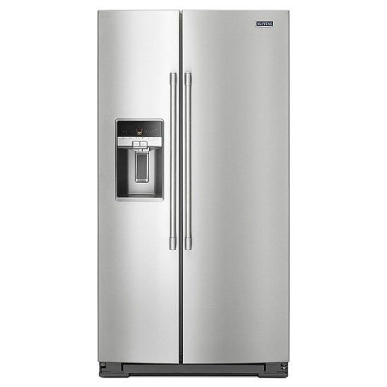 Maytag 20.6-cu ft Counter-depth Side-by-Side Refrigerator with Ice Maker, Water and Ice Dispenser (Fingerprint Resistant Stainless Steel) Maytag 20.6-cu ft Counter-depth Side-by-Side Refrigerator with Ice Maker, Water and Ice Dispenser (Fingerprint Resistant Stainless Steel)