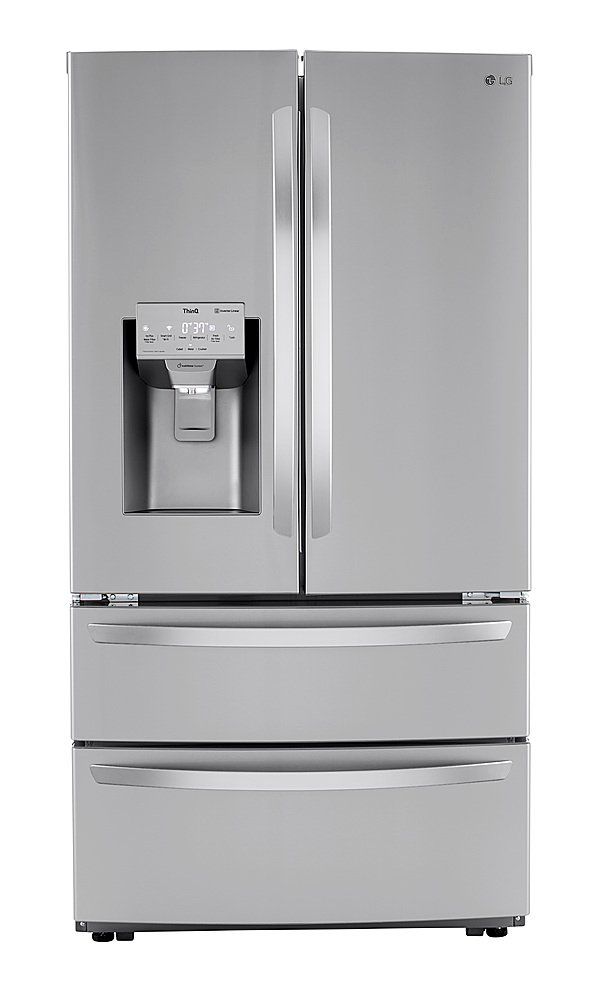 LG - 28 Cu. Ft. 4 Door French Door Smart Refrigerator with Dual Ice with Craft Ice and Double Freezer - Stainless Steel