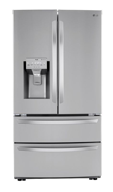 LG - 28 Cu. Ft. 4 Door French Door Smart Refrigerator with Dual Ice with Craft Ice and Double Freezer - Stainless Steel