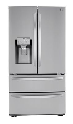 LG - 28 Cu. Ft. 4 Door French Door Smart Refrigerator with Dual Ice with Craft Ice and Double Freezer - Stainless Steel