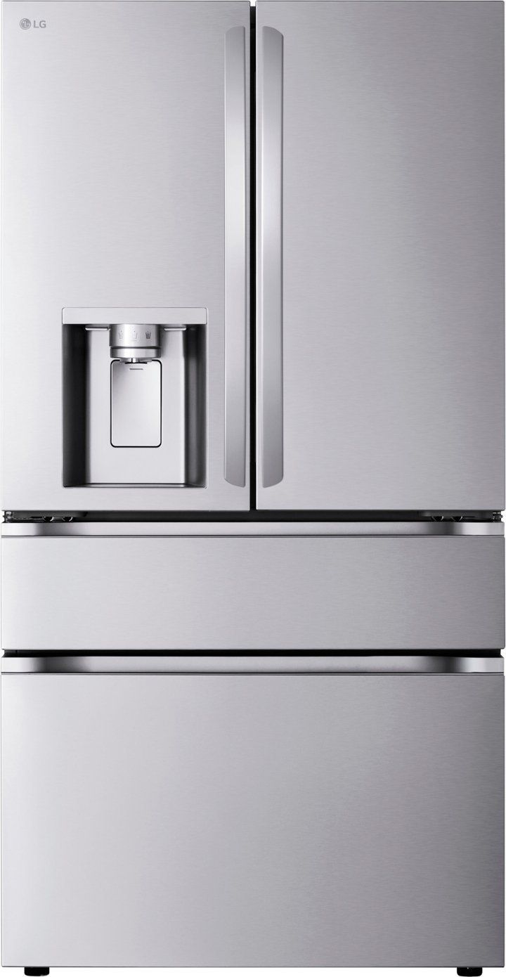 LG Standard Depth MAX 28.6-cu ft 4-Door Smart French Door Refrigerator with Dual Ice Maker, Water and Ice Dispenser (Fingerprint Resistant) ENERGY STAR