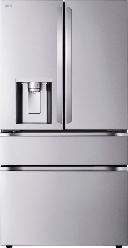 LG Standard Depth MAX 28.6-cu ft 4-Door Smart French Door Refrigerator with Dual Ice Maker, Water and Ice Dispenser (Fingerprint Resistant) ENERGY STAR
