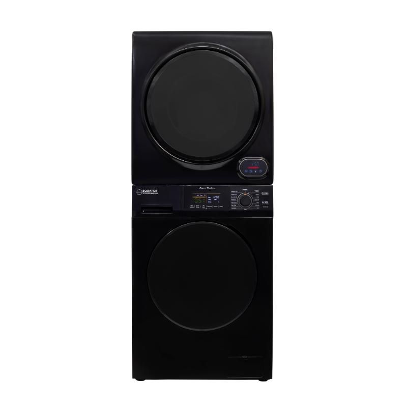 Equator PREMIUM STACKABLE 15 Lbs Washer 1.62cf 110V+Vented DIGI Dryer 3.5cf 110V Black Equator PREMIUM STACKABLE 15 Lbs Washer 1.62cf 110V+Vented DIGI Dryer 3.5cf 110V Black
