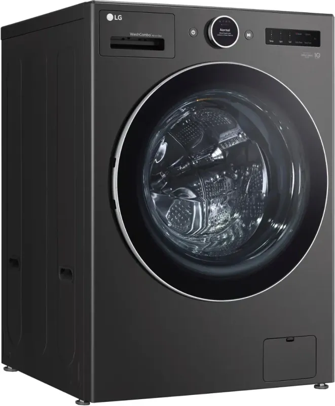 LG True Steam 7.4-cu ft Stackable Steam Cycle Vented Electric Dryer ( Black Steel ) Energy Star Certified