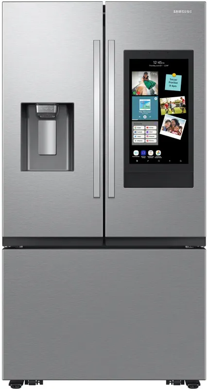 Samsung Counter-Depth Mega Capacity 25-cu ft 3 -Door Smart Compatible French Door Refrigerator with Dual Ice Maker with Water and Ice Dispenser ( Fingerprint Resistant Stainless Steel ) ENERGY STAR