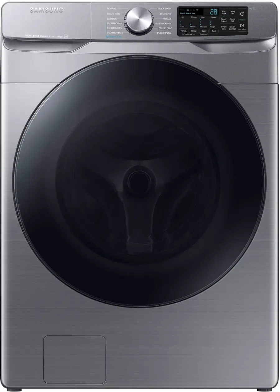Samsung 4.5-cu ft High Efficiency Stackable Steam Cycle Smart Front-Load Washer ( Platinum ) ENERGY STAR
