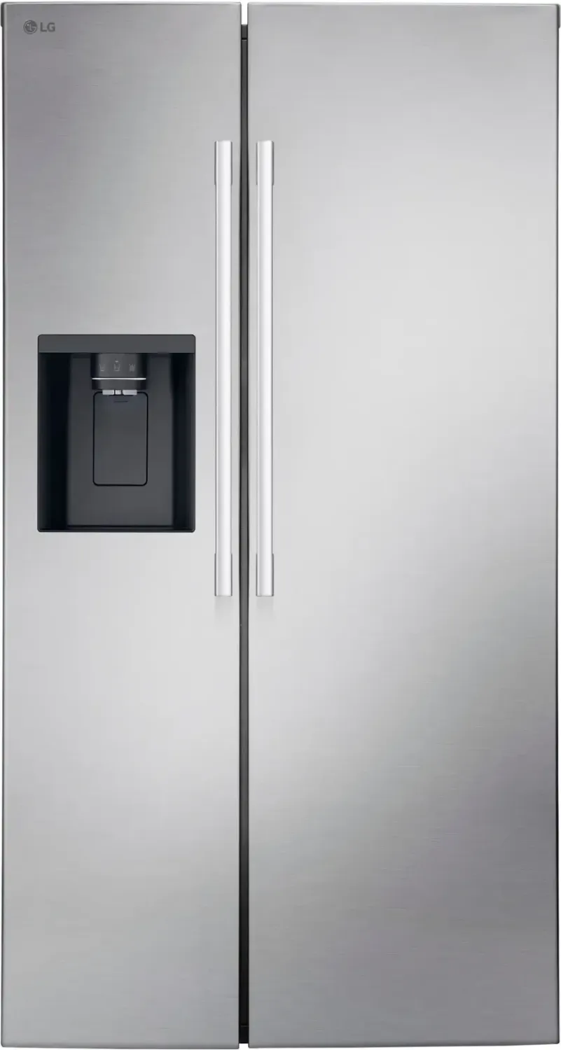 LG 26.6-cu ft Side-by-Side Refrigerator Smart Compatible with Ice Maker ,Water and Ice Dispenser ( PrintProof Stainless Steel ) ENERGY STAR Certified