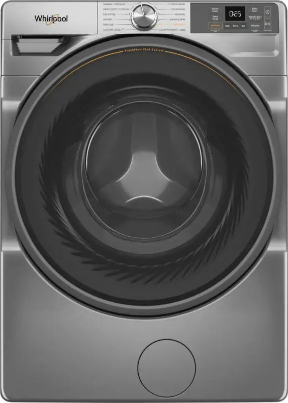 Whirlpool 4.5-cu ft High Efficiency Stackable Smart Front-Load Washer ( Radiant Silver )