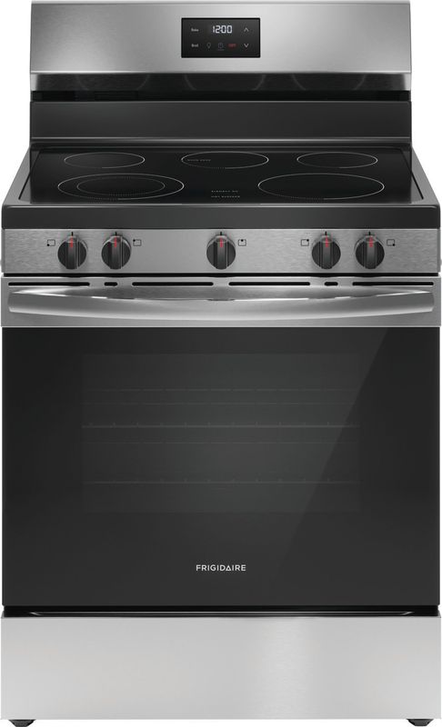 Frigidaire 30-in Glass Top 5 burners 5.3-cu ft Freestanding Electric Range Stainless Steel)