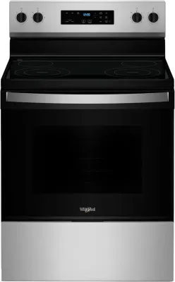 Whirlpool Flexible Cooktop 30-in Glass Top 4 burners 5.3-cu ft Freestanding Electric Range (Stainless Steel)