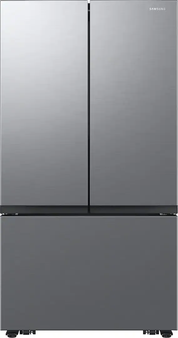 Samsung Counter-Depth Mega Capacity 27-cu ft 3 -Door 36-in Wide Smart Compatible French Door Refrigerator with Dual Ice Maker ( Fingerprint Resistant Stainless Steel ) ENERGY STAR Certified Samsung Counter-Depth Mega Capacity 27-cu ft 3 -Door 36-in Wide Smart Compatible French Door Refrigerator with Dual Ice Maker ( Fingerprint Resistant Stainless Steel ) ENERGY STAR Certified