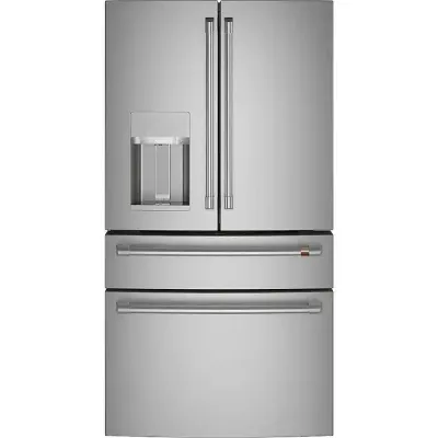GE Cafe 27.8 cu. ft. Smart 4- Door French Door Refrigerator with Convertible Middle Drawer in Stainless Steel, Autofill Dispense