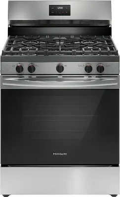 Frigidaire 30-in 5 burners 5.1-cu ft Freestanding Natural Gas Range ( Stainless Steel ) Frigidaire 30-in 5 burners 5.1-cu ft Freestanding Natural Gas Range ( Stainless Steel )