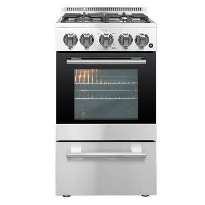 FORNO Lamazze 20-in 4 Burners 2.05-cu ft Freestanding Natural Gas Range (Stainless Steel)