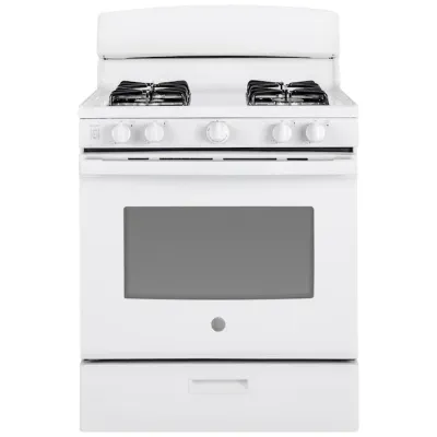 GE 30-in 4 Burners 4.8-cu ft Freestanding Natural Gas Range (White)