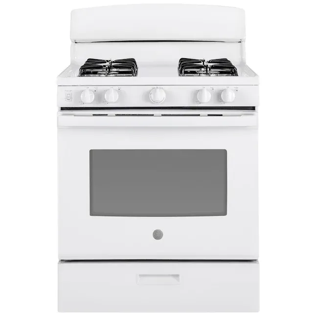 GE 30-in 4 Burners 4.8-cu ft Freestanding Natural Gas Range (White)