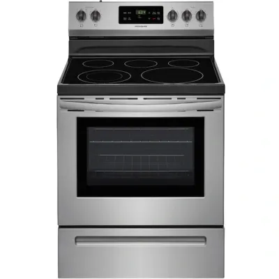 Frigidaire 30-in Smooth Surface 5 Elements 5.3-cu ft Self-Cleaning Freestanding Electric Range (Stainless Steel) Frigidaire 30-in Smooth Surface 5 Elements 5.3-cu ft Self-Cleaning Freestanding Electric Range (Stainless Steel)
