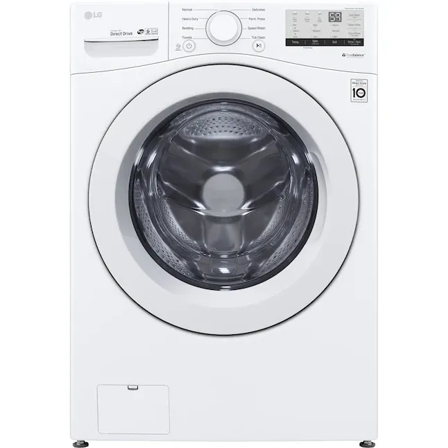 LG - 4.5 Cu. Ft. High Efficiency Stackable Front-Load Washer with 6Motion Technology - White