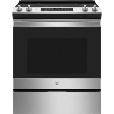GE 30-in Smooth Surface 4 Elements 5.3-cu ft Self-Cleaning Slide-in Electric Range (Stainless Steel) GE 30-in Smooth Surface 4 Elements 5.3-cu ft Self-Cleaning Slide-in Electric Range (Stainless Steel)