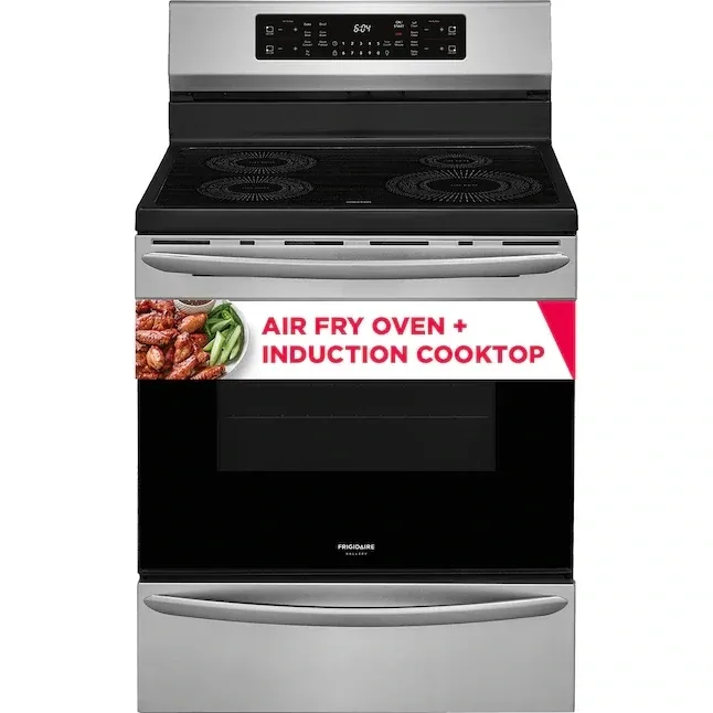 Frigidaire Gallery 30-in 4 Elements 5.4-cu ft Self and Steam Cleaning Air Fry Convection Oven Freestanding Induction Range (Fingerprint Resistant Stainless Steel) Frigidaire Gallery 30-in 4 Elements 5.4-cu ft Self and Steam Cleaning Air Fry Convection Oven Freestanding Induction Range (Fingerprint Resistant Stainless Steel)