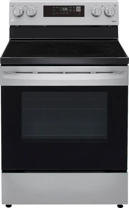 LG 30-in Glass Top 5 burners 6.3-cu ft Freestanding Electric Range ( Stainless Steel ) LG 30-in Glass Top 5 burners 6.3-cu ft Freestanding Electric Range ( Stainless Steel )