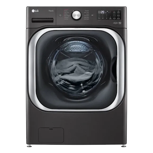 LG Turbo Wash 5.2-cu ft High-Efficiency Stackable Steam Cycle-Smart Front-Load Washer (Black Steel) ENERGY STAR LG Turbo Wash 5.2-cu ft High-Efficiency Stackable Steam Cycle-Smart Front-Load Washer (Black Steel) ENERGY STAR