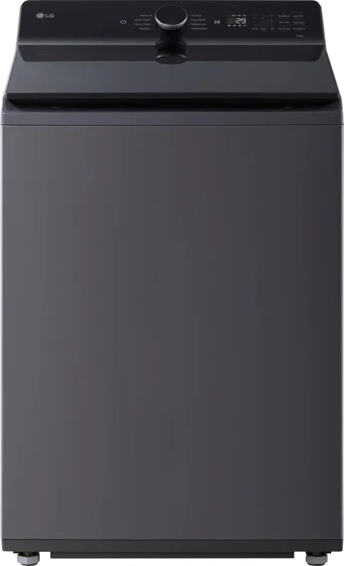LG - 5.5 Cu. Ft. High Efficiency Smart Top Load Washer with Easy Unload - Matte Black