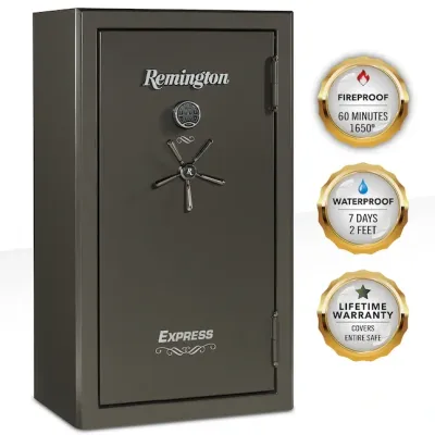 Remington Express 34-Gun Fireproof and Waterproof Electronic/Keypad Gun Safe with Interior Lighting